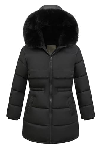 CICVSOC Girl's Winter Long Coat Parka Warm Hooded Puffer Jackets