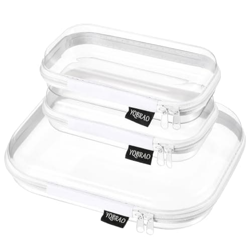 YQBRAO Clear Hard Shell Organizer Cases, 3-Pack, White