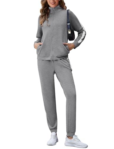 Marvmys Women Tracksuits Set Long Sleeve Full Zip Sweatsuit Sets 2 Piece Jogging Suits Outfits with Pockets