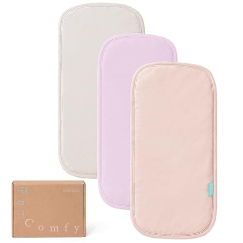 PurComfy Supersoft Burp Cloths Baby Girl, Premium Bamboo Viscose Baby Burp Cloths, Absorbent & Skin-Friendly, Large 21” x 10”, Baby Essentials for Feeding, Spit-Up, 3-Pack
