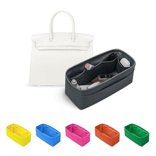 Bag Organizer Insert, Silky-Soft Lightweight Design, Multi-Pocket, Keeps Bag Organized & Protects Interior, Fits Birkin 30, Ideal for Travel & Daily Use(Grismeyer, BK30 Retourné)