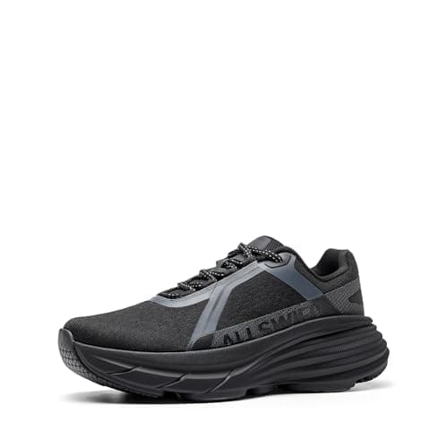 ALLSWIFIT Women's Cushioning Walking Shoes Lightweight Non-Slip Breathable Comfortable Workout Tennis Running Jogging Gym Athletic ActiveAiry Fashion Sneakers,Size 8.5,Black,AWUMRS2513