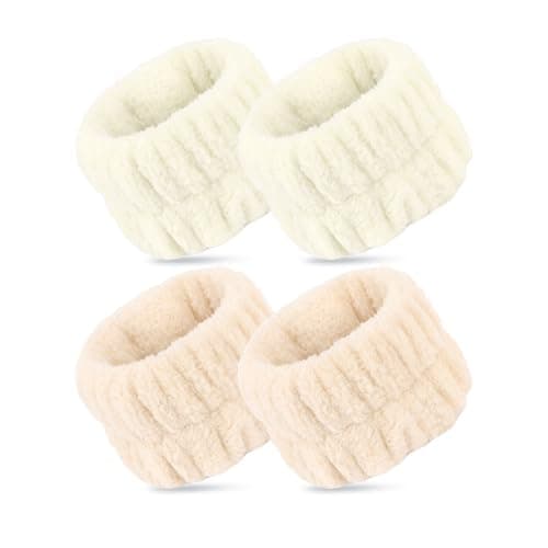 WHAVEL 2Pairs Face Washing Wristbands Wrist Towels for Washing Face, Absorbent Spa Wristbands Towel Scrunchies Wrist Sweatband Wash Bands Prevent Liquid from Spilling Down Arms