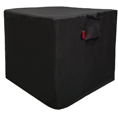 Cover Geny Outdoor Waterproof Patio Durable Fire Pits Cover, Fits for Ciays, Yaheetech, OutVue Square Gas Fire Table, 600D Heavy Duty Black Fire Cover with Ajustable Draw-String 32"L x 32"W x 24"H