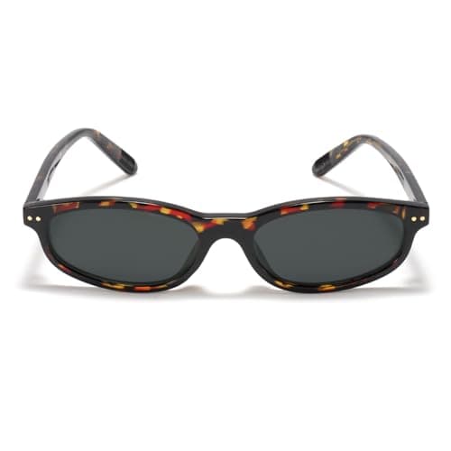 TIJN Rectangle Polarized Sunglasses Womens Mens Lightweight Retro Fashion UV400 Sunnies Thin Slim Square-Style Cat Eye Shades