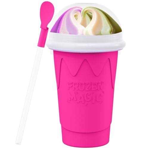 500ML Slushie Maker Cups, Magic Quick Frozen Smoothies Cup for Homemade Milk Shake Ice Cream Makers, Cooling Cups, Double Layer Squeeze Slushy Cup, Birthday Gifts for Mom Dad, Boy, Girls
