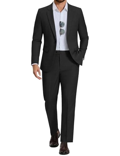 COOFANDY Men's 2 Piece Suits Regular Fit Dress Suit Set Blazer and Pants