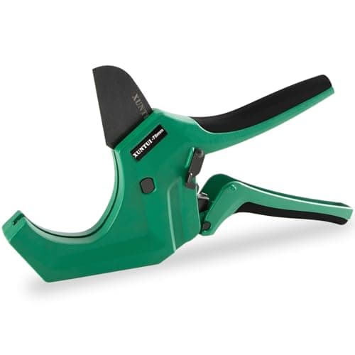 XUNTUI 75mm PVC Pipe Cutter, 2-1/2" Sch 40 PVC Ratchet Cutter, Dark Green