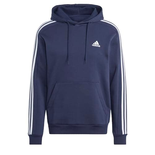 adidas Men's Essentials Fleece 3-stripes Hoodie, Ink, XX-Small