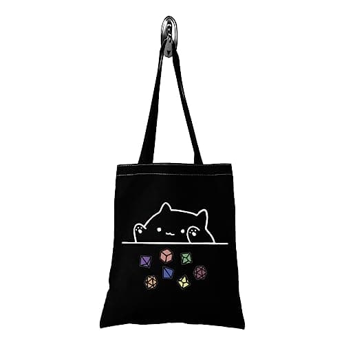 Cat Throwing Dice Bag of Holding Zipper Pouch Gamer Dice Game Makeup Bag Funny Gaming Gift for Women(Dragons Card tote)