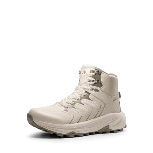 NORTIV 8 Women's Hiking Boots Waterproof with Arch Support Sneakers Walking Outdoor Comfortable Lightweight Boot Echo Mid,Size 5.5,Khaki,NWUMHB2502
