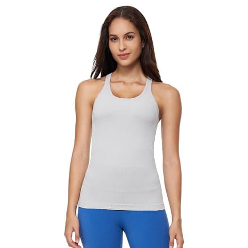 sphinx cat Yoga Racerback Tank Top for Women with Built in Bra,Women's Padded Sports Bra Fitness Workout Running Shirts Quiet-Gray 8