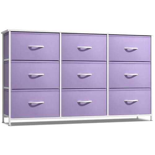Sorbus 9-Drawer Kids Dresser for Bedroom, Wood Top (Purple)