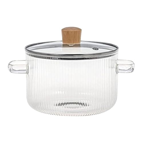 Hot Pot Ramen Cooker Thickened Glass Simmer Pot with Handle