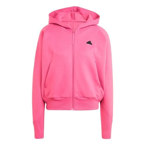adidas Women's Z.N.E. Fullzip Hoodie, Pink Fusion, Large