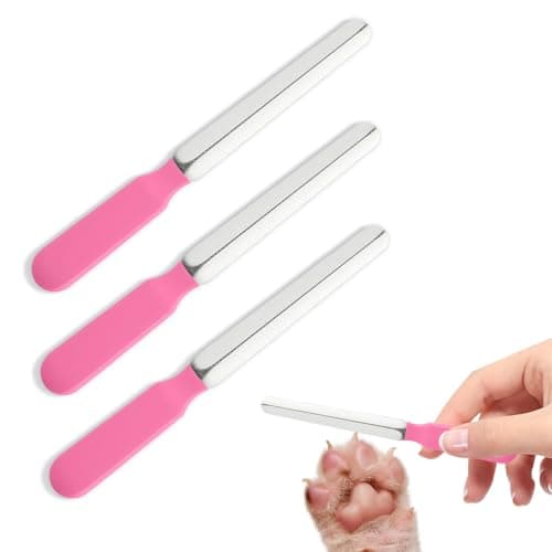 Qulkws Small Dog Nail File Set, 3Pcs Professional Nail Grooming Tool, Metal Emery Boards, Pet Filer for Small Dog, Cat and Kitten, Smoothing Rough Edges of Pet’s Nails, Remove Burs (5.5Inch, Pink)