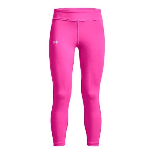 Under Armour Girls Motion Solid Crop Leggings, (652) Rebel Pink / / White, X-Large