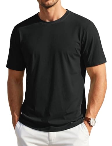 TACVASEN Men's T-Shirts UPF 80+ Short Sleeve Crew Neck Soft Lightweight Moisture Wicking Breathable Summer Casual Basic Plain Tee