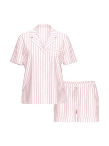 Victoria's Secret Modal Short Pajama Set, Sleepwear for Women,Iconic Stripe, XXL