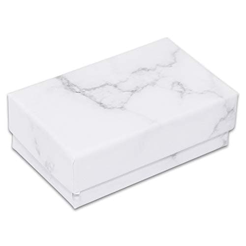 TheDisplayGuys 25 Cardboard Jewelry Gift Boxes with Inserts - Marble White