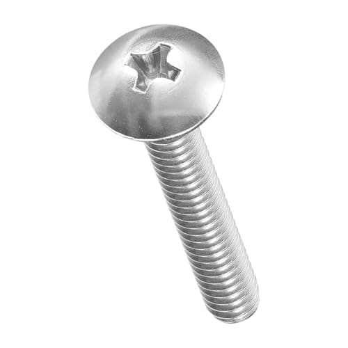 METALLIXITY Machine Screws Phillips Head(#10-24x1-1/4) 50Pcs, 304 Stainless Steel Round Head Phillips Drive Furniture Bolts - for Woodworking & Furniture Assembly, Silver