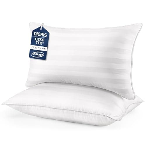 DIORIS Pillows Queen Size Set of 2 - Soft Bed Pillow for Sleeping Fluffy