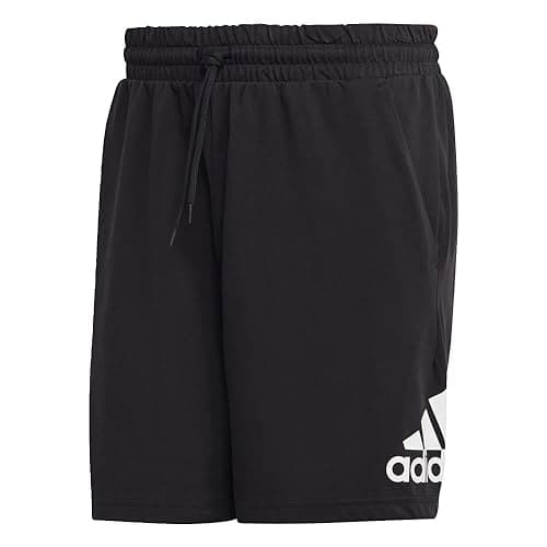 adidas Men's Essentials Logo Shorts, Black, White, Medium