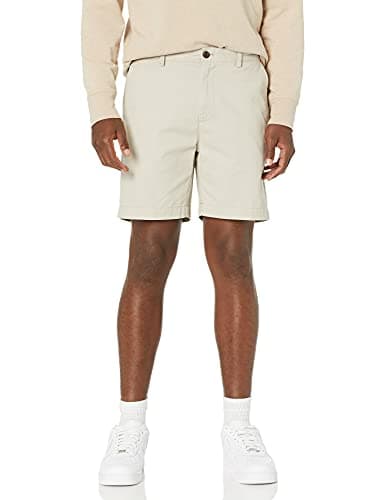 Amazon Essentials Men's Slim-Fit 7" Chino Shorts, Stone, 34
