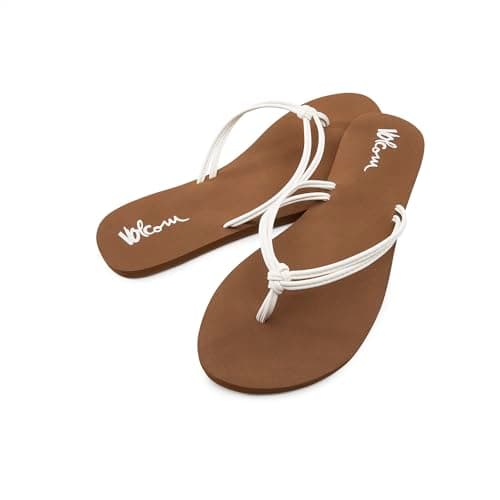Volcom Women’s Forever and Ever Sandals – Lightweight Thong Sandal for Everyday Summer Wear, White - New, 9