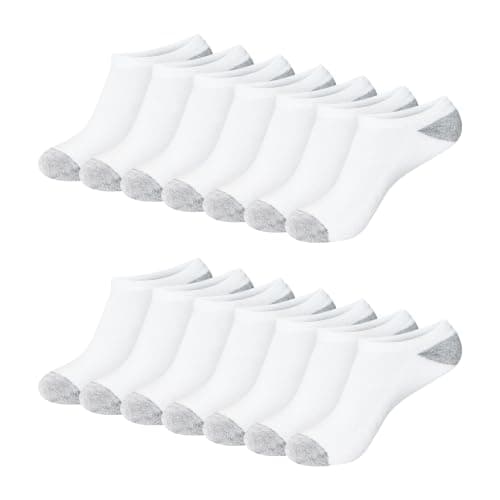 Hanes Womens Value Pack, No Show Soft Moisture-wicking Socks, Available In 10 And 14-packs, White - 14 Pack, 8-12 US