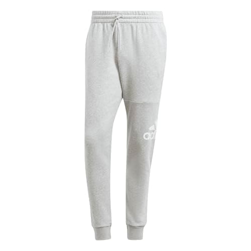 adidas Mens Essentials Fleece Tapered Cuff Big Logo Pants, Medium Grey Heather, 4X-Large, Tall 3 Inches