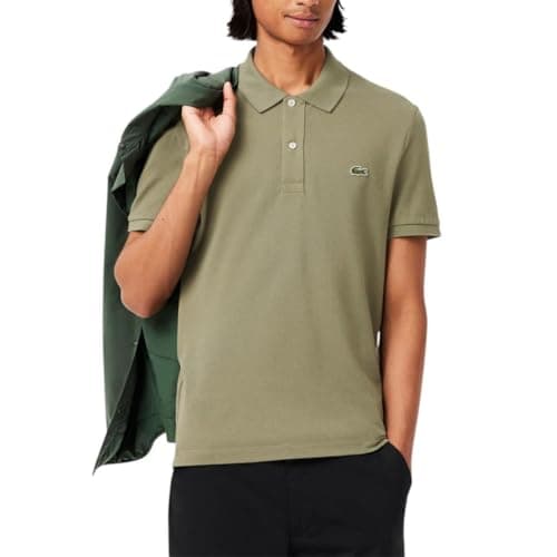 Lacoste Men's Slim Fit L.12.12 Piqué Polo Shirt, Khaki, Small