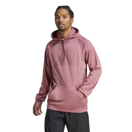 adidas Men's Game And Go Training Big Logo Hoodie, Preloved Crimson, Large