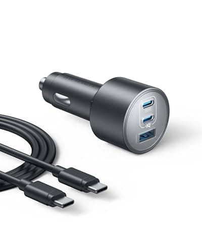 Anker iPhone 17 USB-C Car Charger, 167.5W Max 3-Port Ultra-Compact Type-C Fast Car Charger for MacBook Pro/Air, iPhone 17/16/15 Series, Samsung S25/S26, iPad Pro, AirPods and More