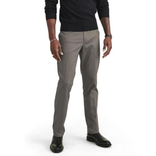 Dockers Men's Signature Khaki Slim Fit Iron Free with Stain Defender®, Dark Pebble, 34W x 32L