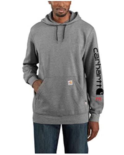 Carhartt Men's FR Force Marquette Logo Sweatshirt, Granite Heather, XX-Large