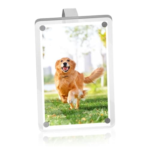 1Pack Acrylic Car Picture Frame,Powerful Magnetic Car Picture Holder with Visor Clips for Cars,Personalized Car Visor Picture Frame for Horizontal and Vertical Display of Photographs(3.54x2.35in/1PC)