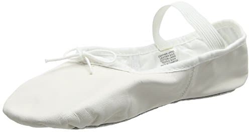 Bloch Women's Dansoft Full Sole Leather Ballet Slipper, White, 5 B US