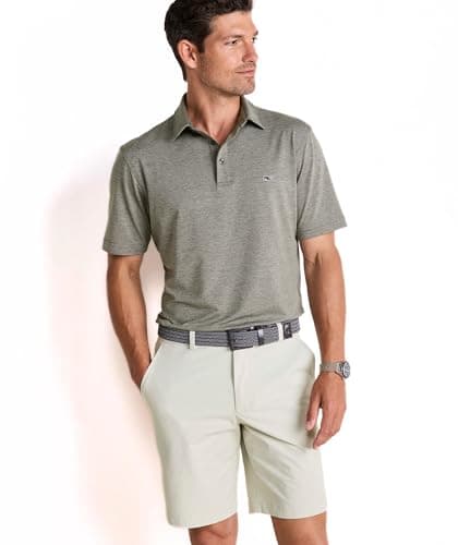 vineyard vines St. Jean Stripe Sankaty Performance Polo, Gray Pine/White Cap, S