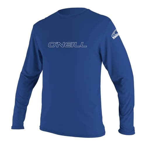 O'Neill Men’s Basic Skins Long Sleeve Sun Shirt, UPF 50+ Sun and Rash Protection for Surfing and All Outdoor Activities, Pacific, X-Large
