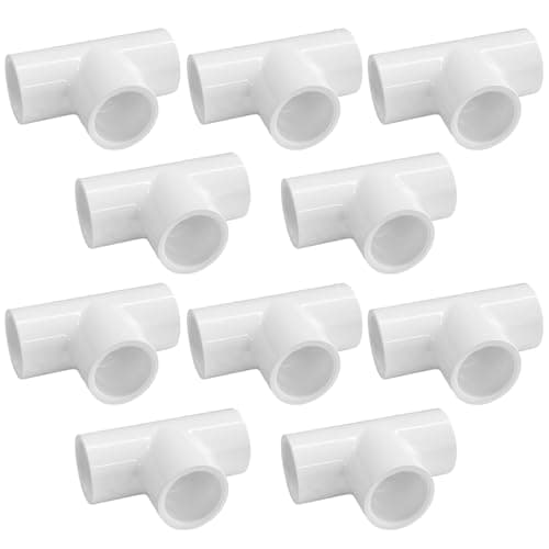 LESSO 10PCS 1 inch PVC Tee Fittings, 3-Way PVC Connector Tee