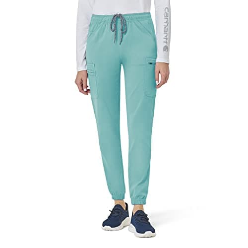 Carhartt Rugged Flex Peak Women's Cargo Jogger Scrub Pant, Aqua Sea, 3XL PET