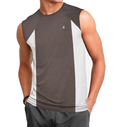 Champion Big and Tall Muscle Shirts for Men - Quick Dry Active Moisture Wicking Charcoal Heather, 2X