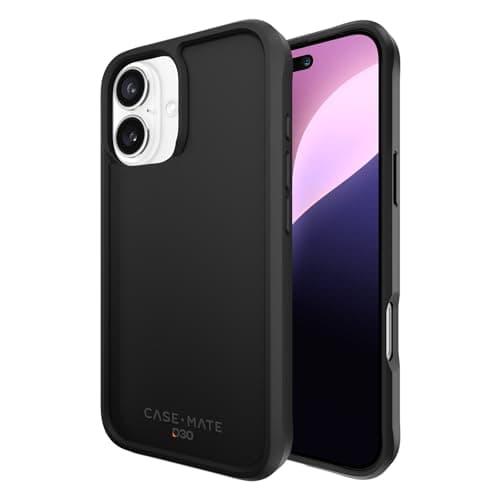 Case-Mate iPhone 16 Case [Compatible with MagSafe] Tough Shockproof Phone Case with 16ft D3O Drop Protection - Premium Rugged Cover for iPhone 16 - Black