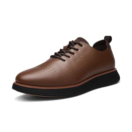 Bruno Marc Men's MaxFlex Fashion Dress Sneakers Oxfords Classic Casual Shoes,Size 9,Brown,SBOX2318M
