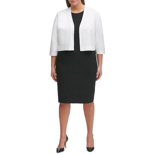 Tommy Hilfiger Women's Button Sleeve Shrug, Ivory, X-Large