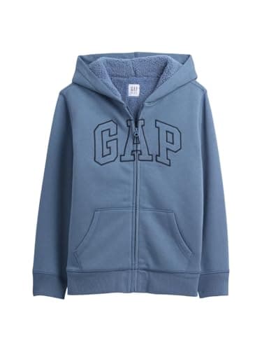 GAP Boys' Cozy Logo Full Zip, Cornflower829, Large