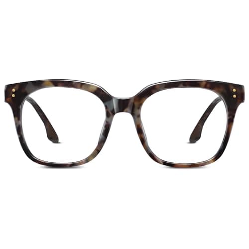 kunchu Reading Glasses for Women & Men - Blue Light Blocking for Computer/Phones, Oversize Style & Spring Hinge(Blue Quartz,1.5X)