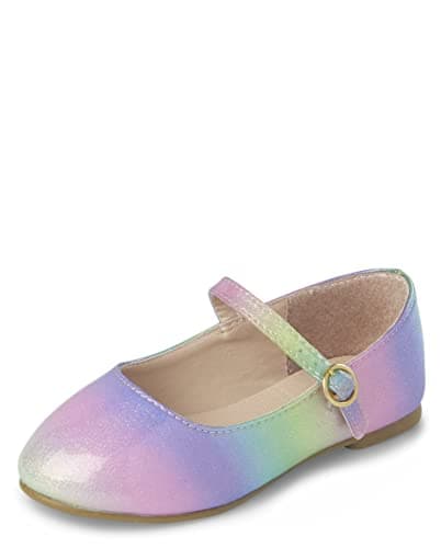 The Children's Place,and Toddler Girls Ballet Flats,Faded Rainbow,5 Years