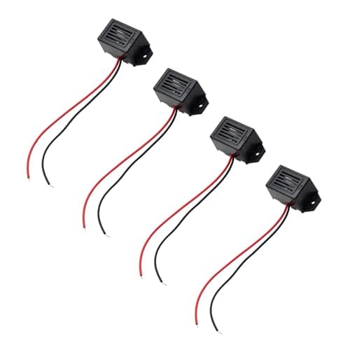 SYCZIOHU 23 X 15 MM 12V Electronic Buzzer Alarm with Lead for Cell Phone,Telephone and Doorbell (4 PCS)